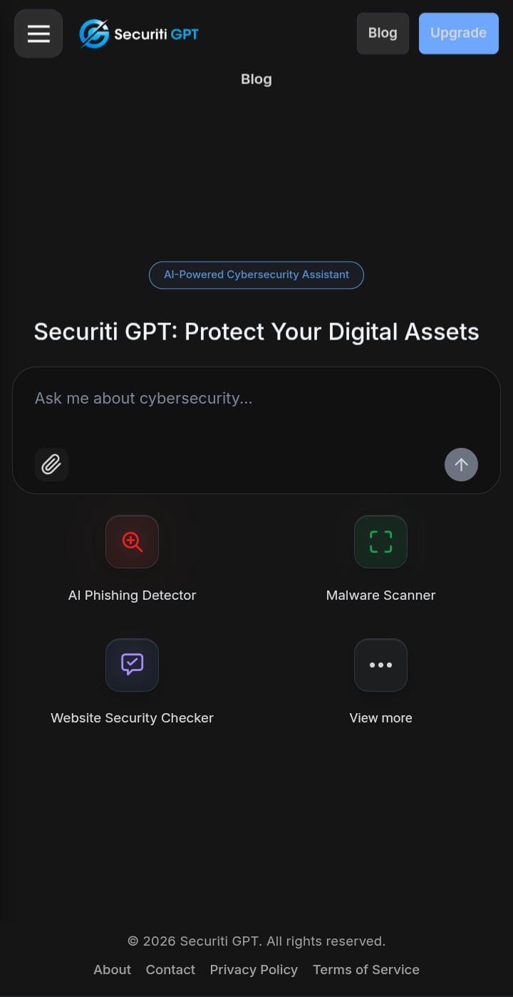 SecuritiGPT mobile dashboard preview